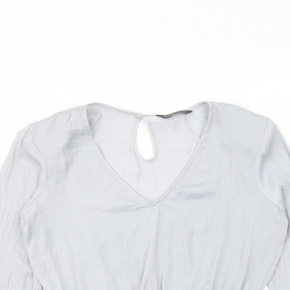 Womens UK Size 8 Marks and Spencer Grey Basic Blouse