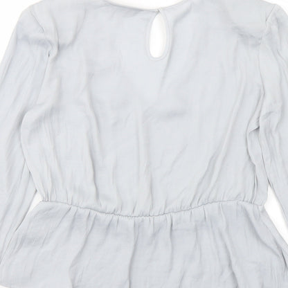 Womens UK Size 8 Marks and Spencer Grey Basic Blouse