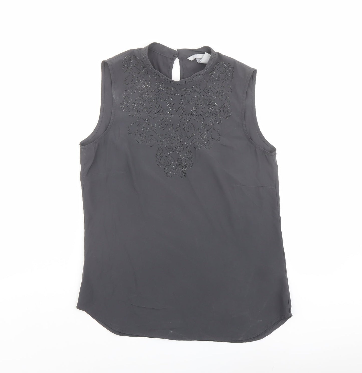 Womens UK Size 8 H&M Grey Basic Tank