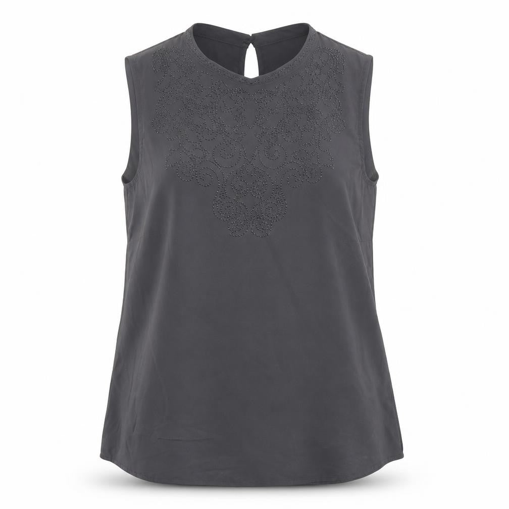 Womens UK Size 8 H&M Grey Basic Tank