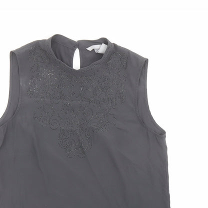 Womens UK Size 8 H&M Grey Basic Tank