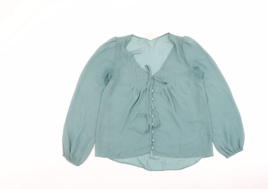 Womens UK Size S Pins & Needles Green Basic Blouse