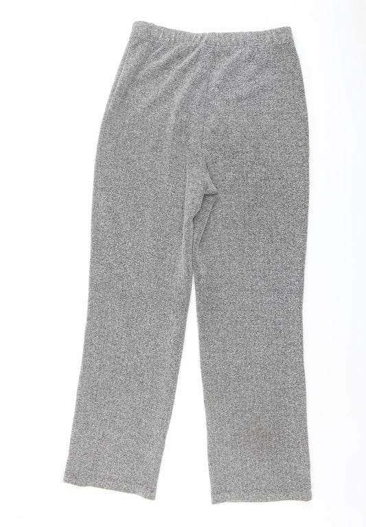 DASH Womens Grey Polyester Trousers Size 10 L27 in Regular