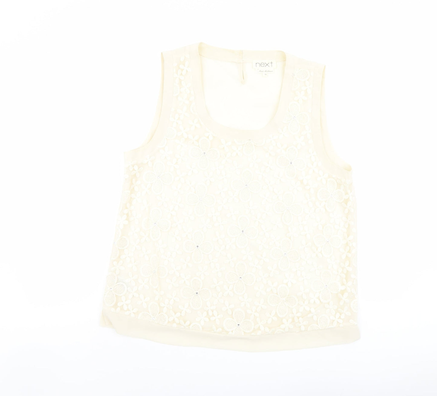 Womens UK Size 16 NEXT Beige Basic Tank