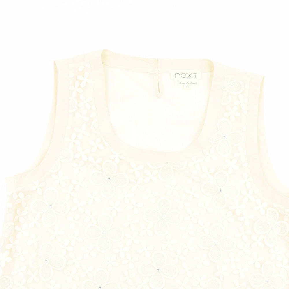 Womens UK Size 16 NEXT Beige Basic Tank