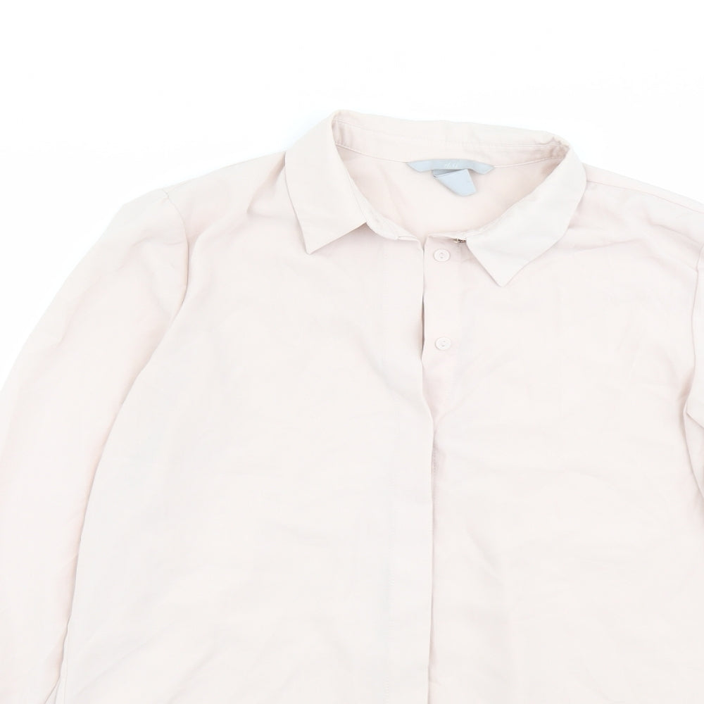Womens UK Size 6 H&M Pink Basic Button-Up