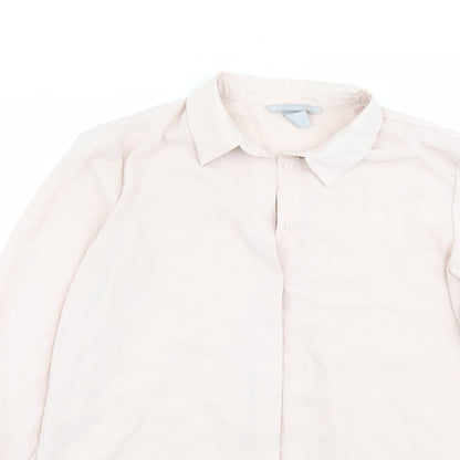 Womens UK Size 6 H&M Pink Basic Button-Up