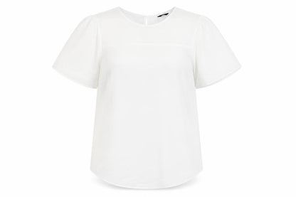 Womens UK Size 10 M&Co White Basic T-Shirt