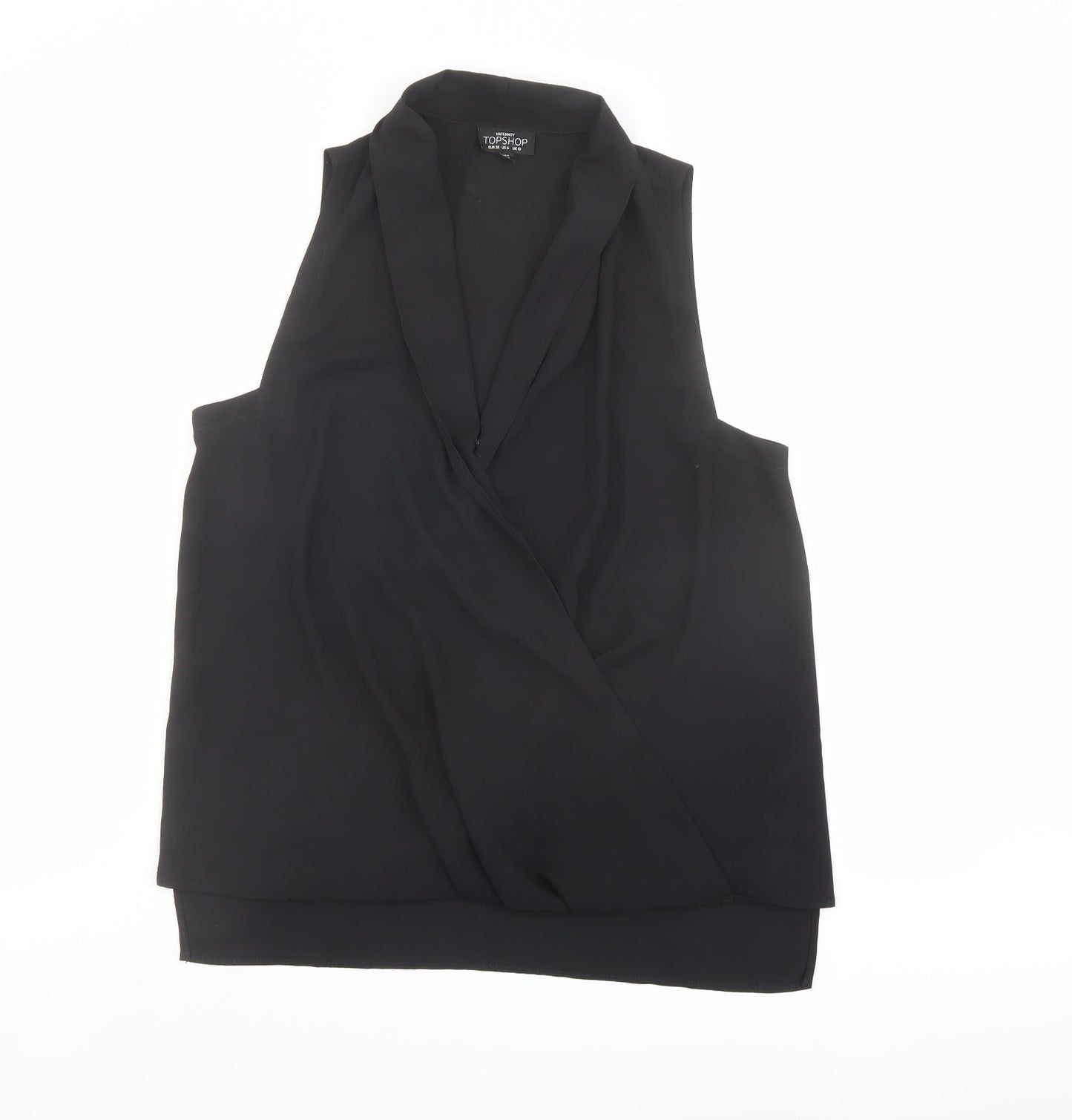 Womens UK Size 10 Topshop Black Basic Blouse