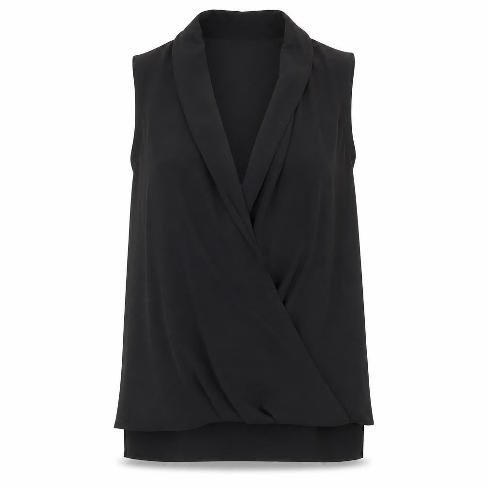 Womens UK Size 10 Topshop Black Basic Blouse