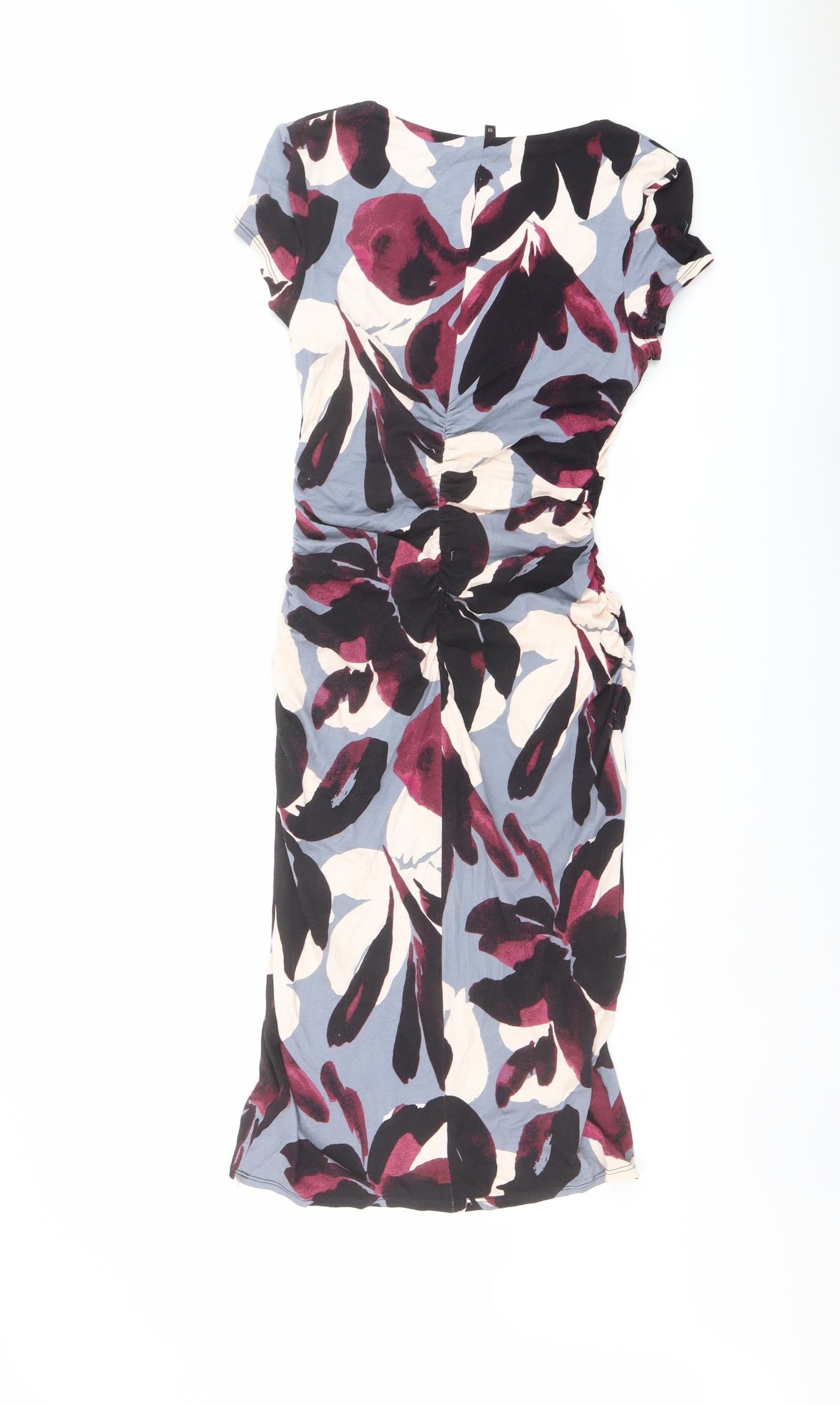 Phase Eight Womens Multicoloured Floral Viscose Sheath Size 10 V-Neck Pullover