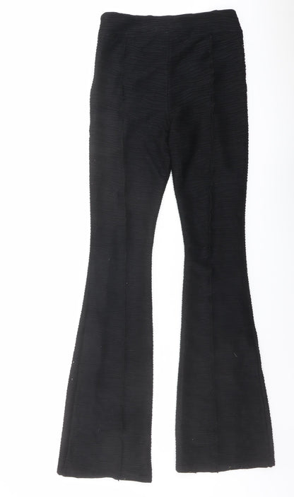 Solado Womens Black Polyester Trousers Size S L33 in Regular Zip
