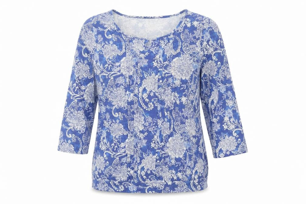 Womens UK Size 10 Bonmarché Blue Basic T-Shirt