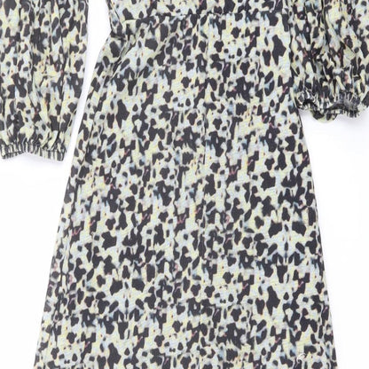 Topshop Womens Multicoloured Animal Print Polyester A-Line Size 8 Square Neck Pullover