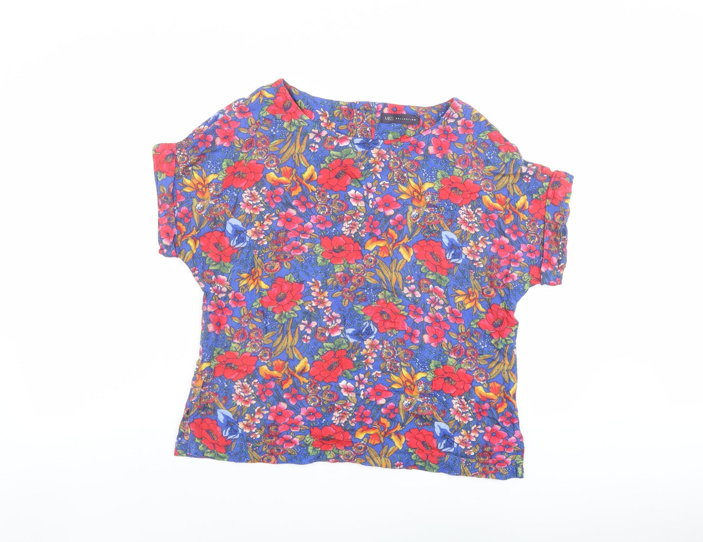 Womens UK Size 10 Marks and Spencer Multicoloured Basic T-Shirt