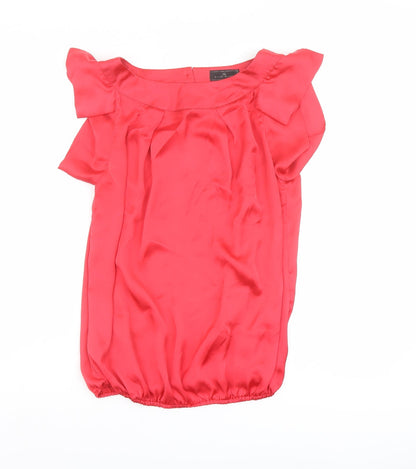 Womens UK Size 10 River Island Red Basic Blouse