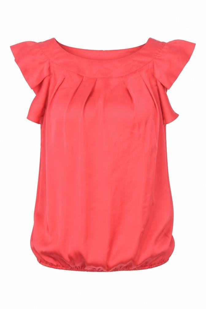 Womens UK Size 10 River Island Red Basic Blouse