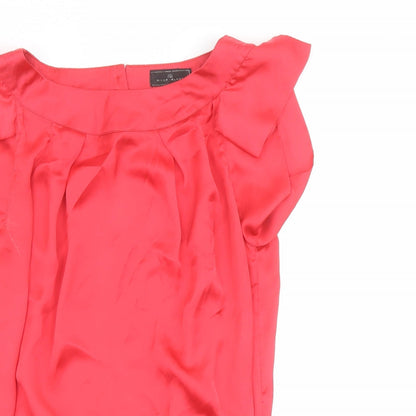 Womens UK Size 10 River Island Red Basic Blouse