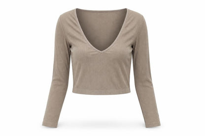 Womens UK Size XS Stradivarius Beige Cropped T-Shirt