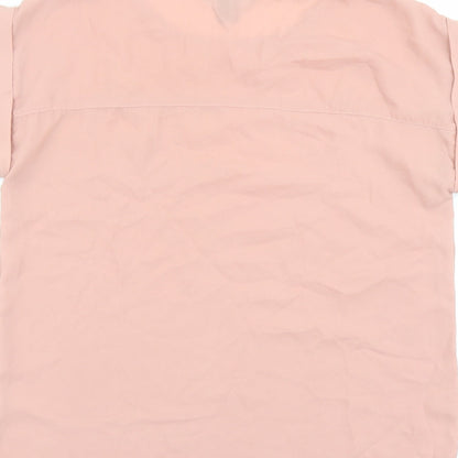 FOREVER 21 Womens Pink Polyester Basic T-Shirt Size S Round Neck