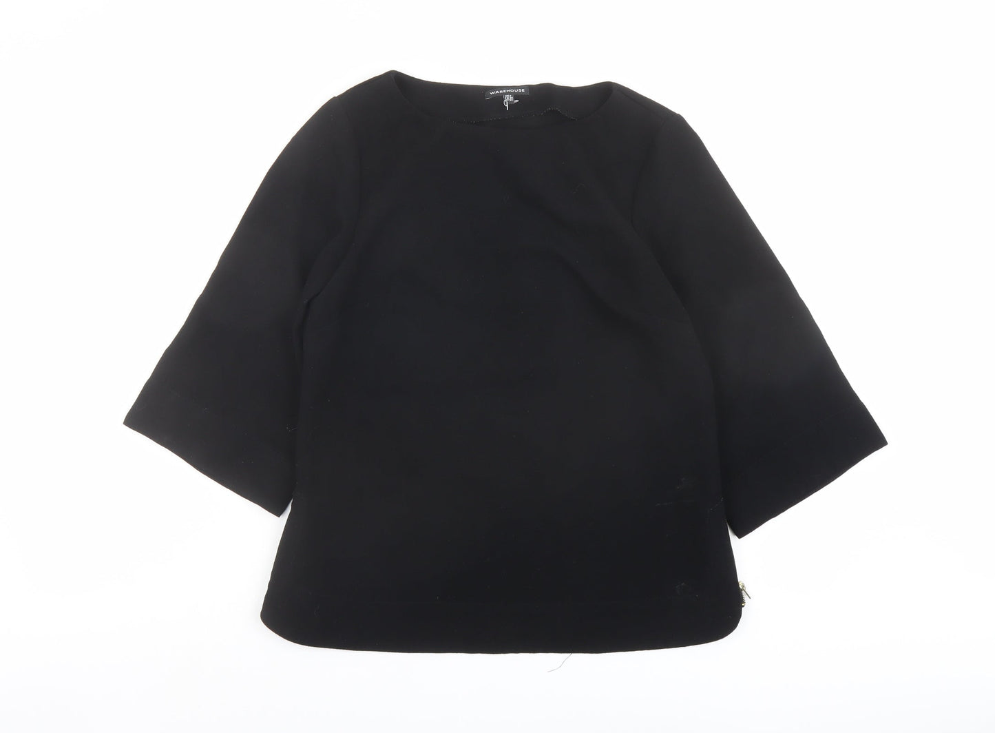 Womens UK Size 8 Warehouse Black Basic Blouse
