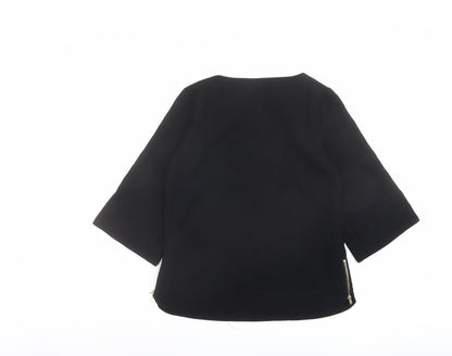 Womens UK Size 8 Warehouse Black Basic Blouse