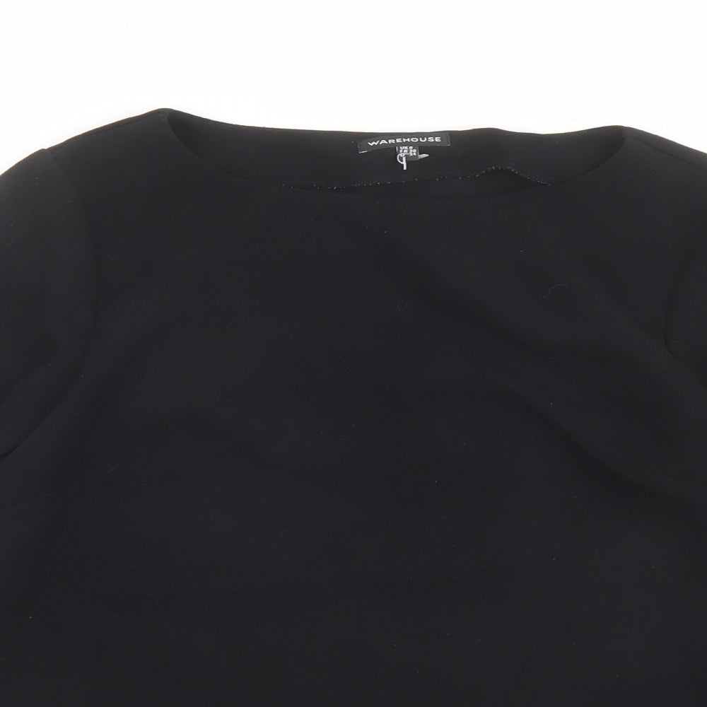 Womens UK Size 8 Warehouse Black Basic Blouse