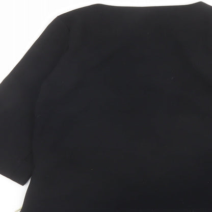 Womens UK Size 8 Warehouse Black Basic Blouse