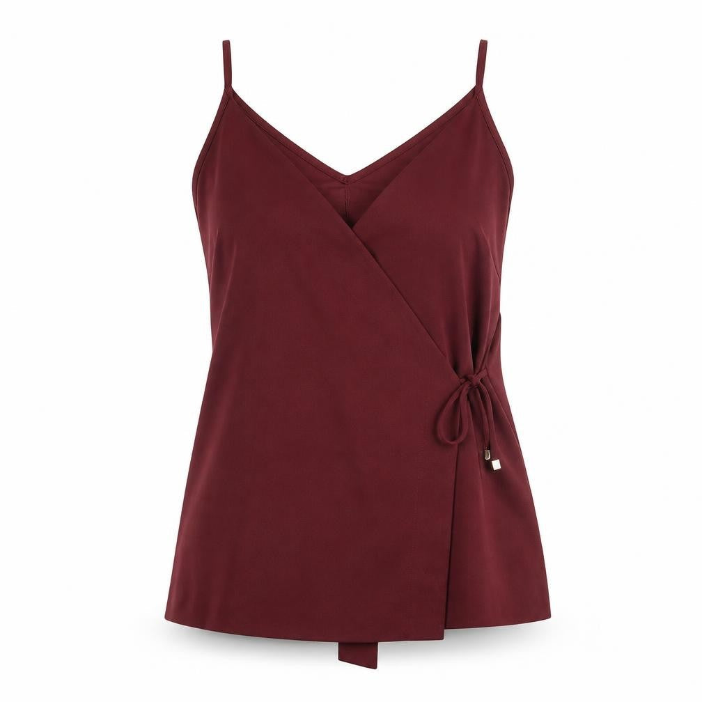 Womens UK Size 10 Miss Selfridge Red Wrap Tank