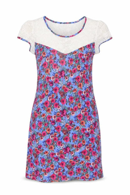 Dunnes Womens Multicoloured Floral Cotton A-Line Size 18 Round Neck Pullover