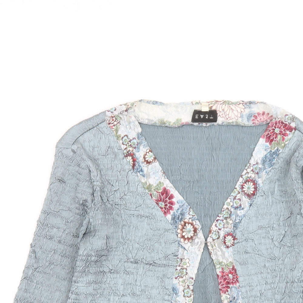 EAST Womens Green Polyester Basic Blouse Size M V-Neck