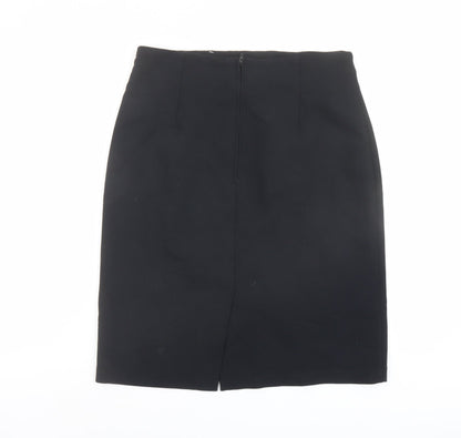 Design Essentials Womens Black Viscose Straight & Pencil Skirt Size 14 Zip
