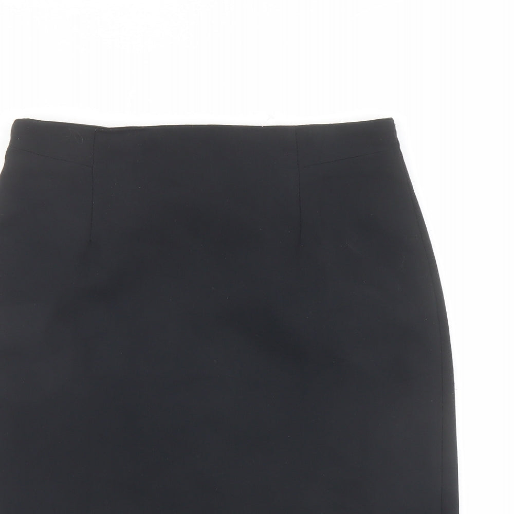 Design Essentials Womens Black Viscose Straight & Pencil Skirt Size 14 Zip