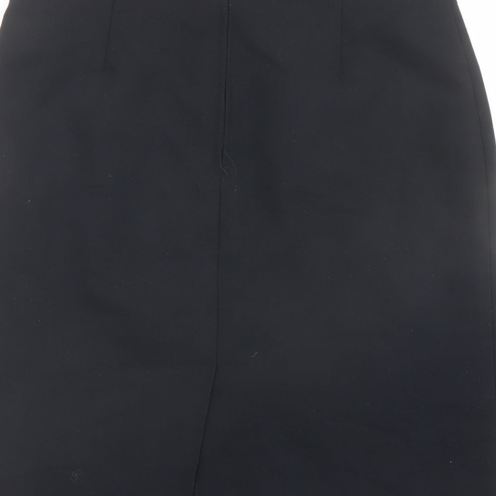 Design Essentials Womens Black Viscose Straight & Pencil Skirt Size 14 Zip