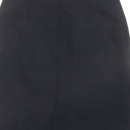 Design Essentials Womens Black Viscose Straight & Pencil Skirt Size 14 Zip