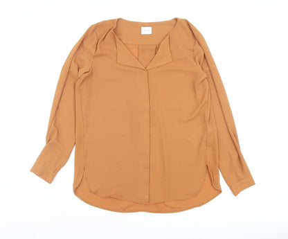 Womens UK Size L VILA Brown Basic Button-Up