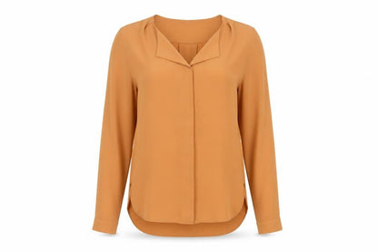 Womens UK Size L VILA Brown Basic Button-Up