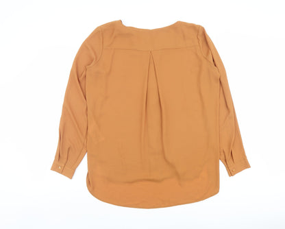 Womens UK Size L VILA Brown Basic Button-Up