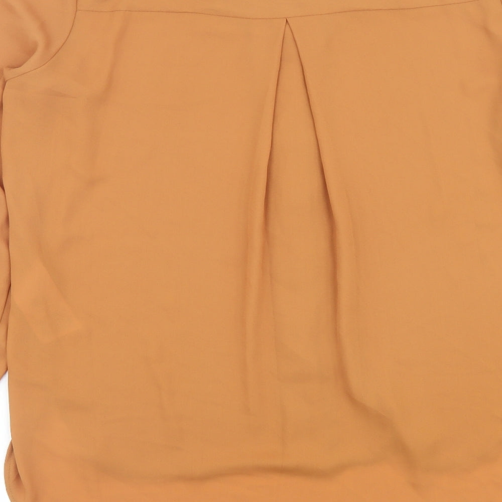 Womens UK Size L VILA Brown Basic Button-Up