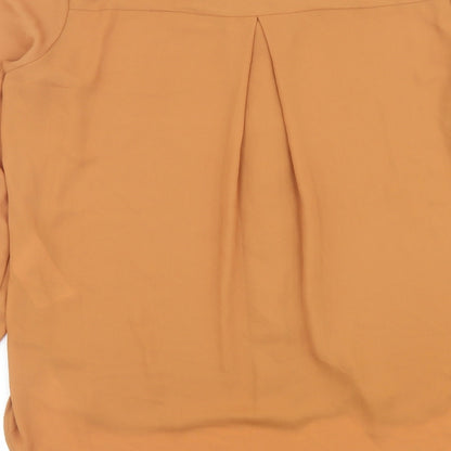 Womens UK Size L VILA Brown Basic Button-Up