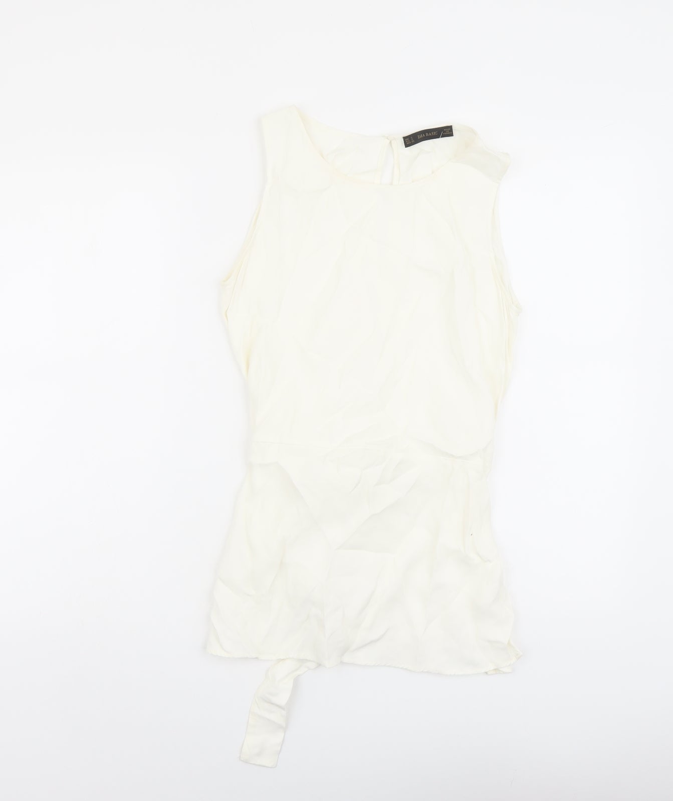 Womens UK Size S Zara Ivory Basic Tank