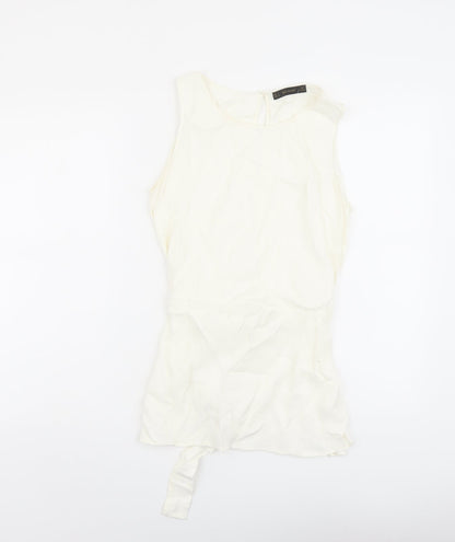 Womens UK Size S Zara Ivory Basic Tank