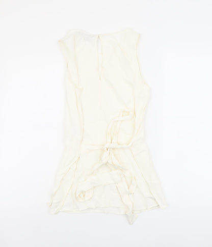 Womens UK Size S Zara Ivory Basic Tank