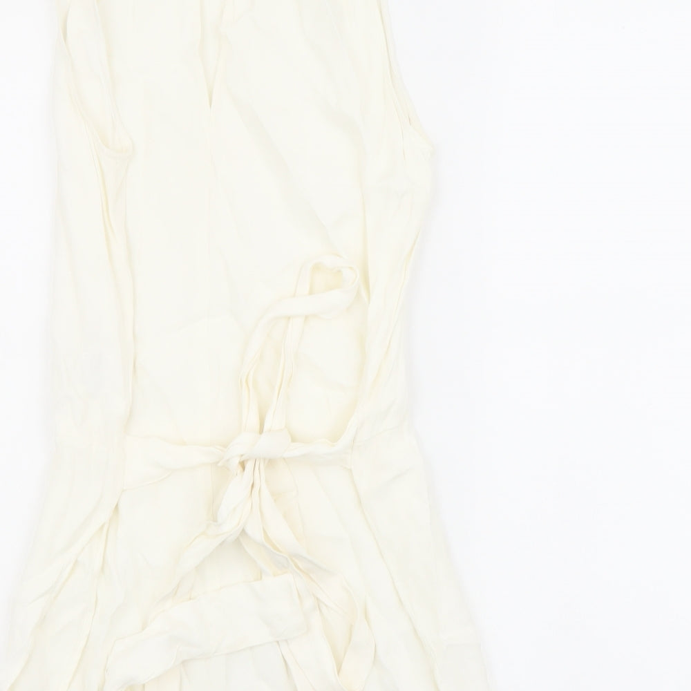 Womens UK Size S Zara Ivory Basic Tank