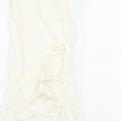 Womens UK Size S Zara Ivory Basic Tank