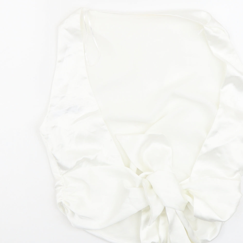 Womens UK Size L Zara Ivory Cropped Tank