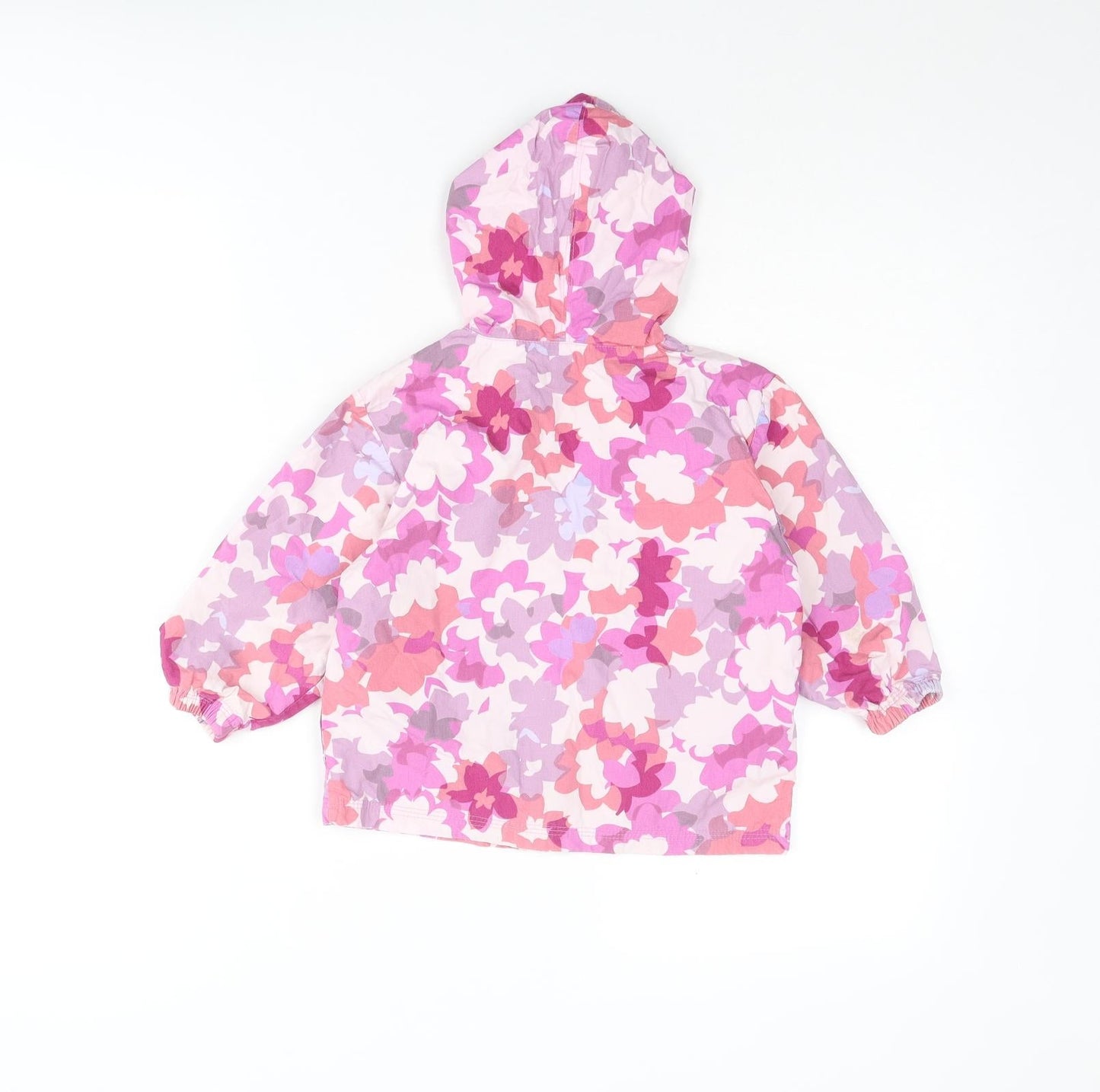 Gap Girls Pink Floral Rain Coat Coat Size 2 Years Zip
