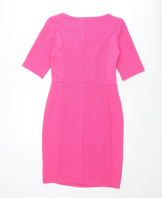 Dorothy Perkins Womens Pink Polyester Shift Size 8 Boat Neck Pullover