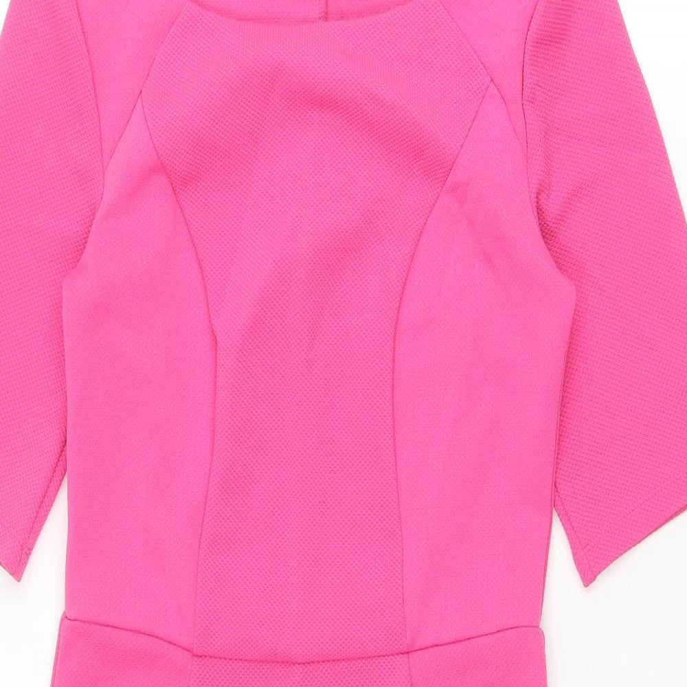 Dorothy Perkins Womens Pink Polyester Shift Size 8 Boat Neck Pullover