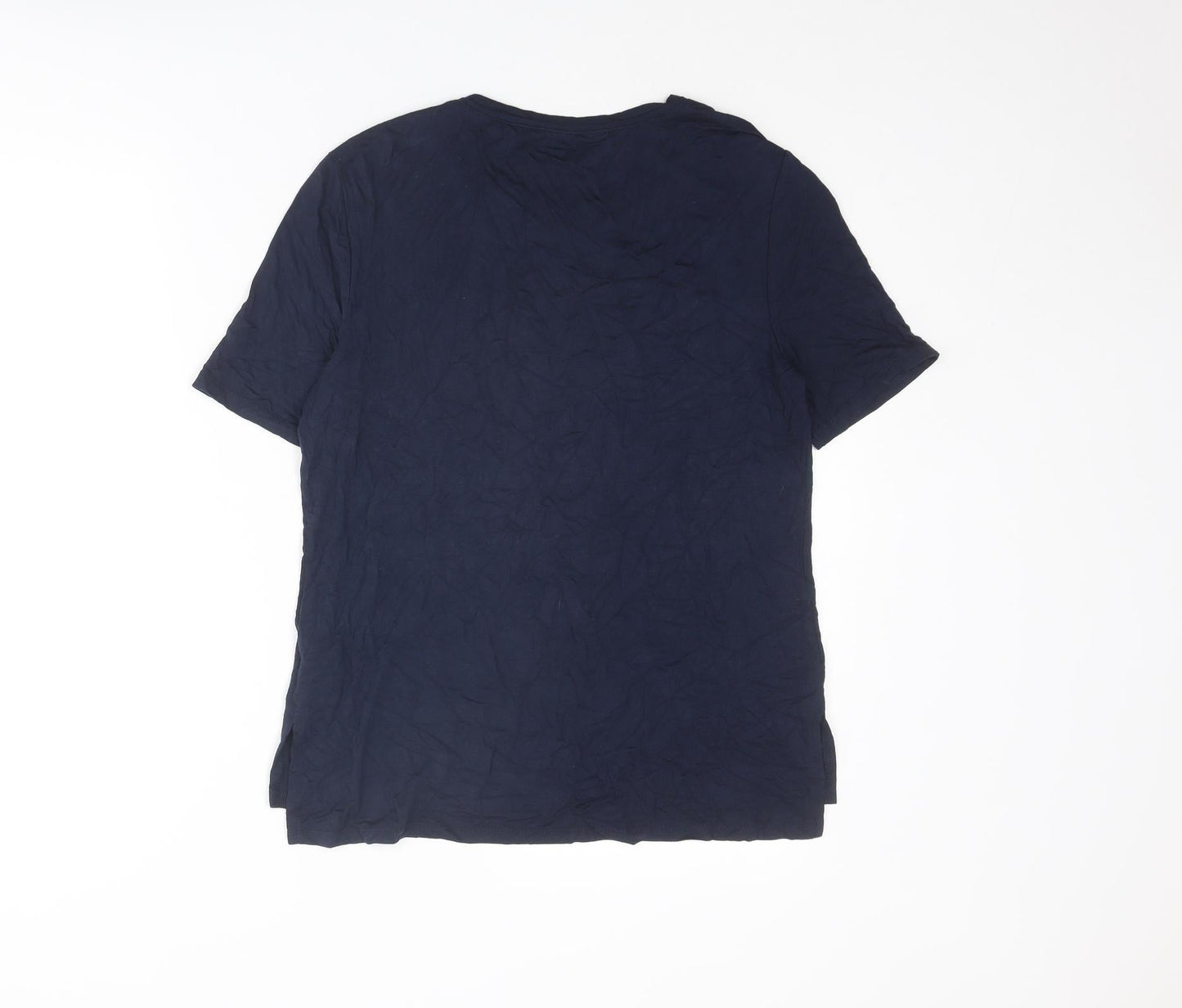 Womens UK Size S Oasis Blue Basic T-Shirt